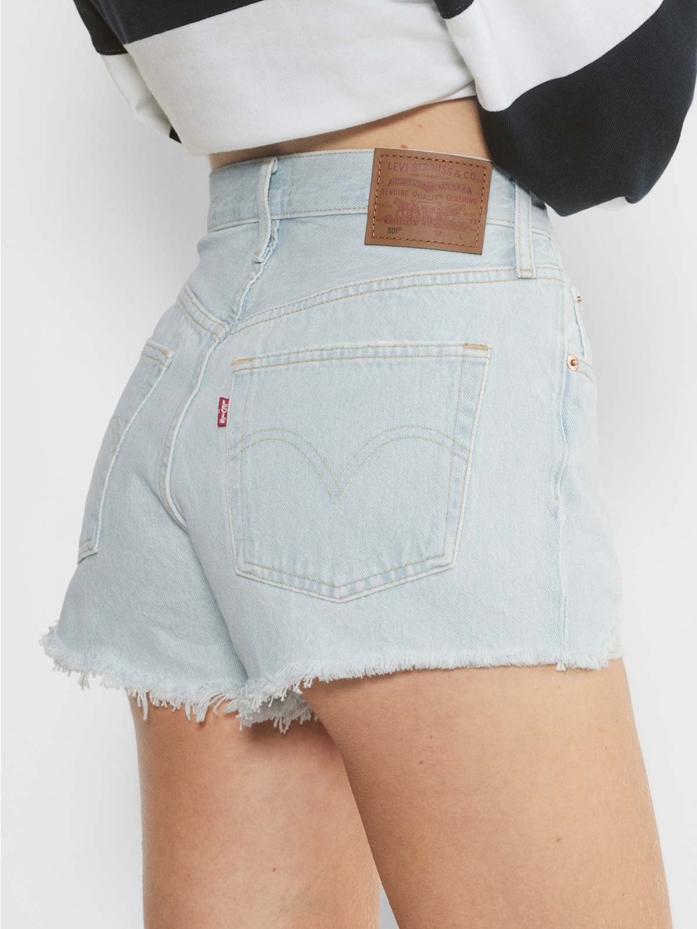 Free People x Levi's 501 Denim Shorts Light Wash 27